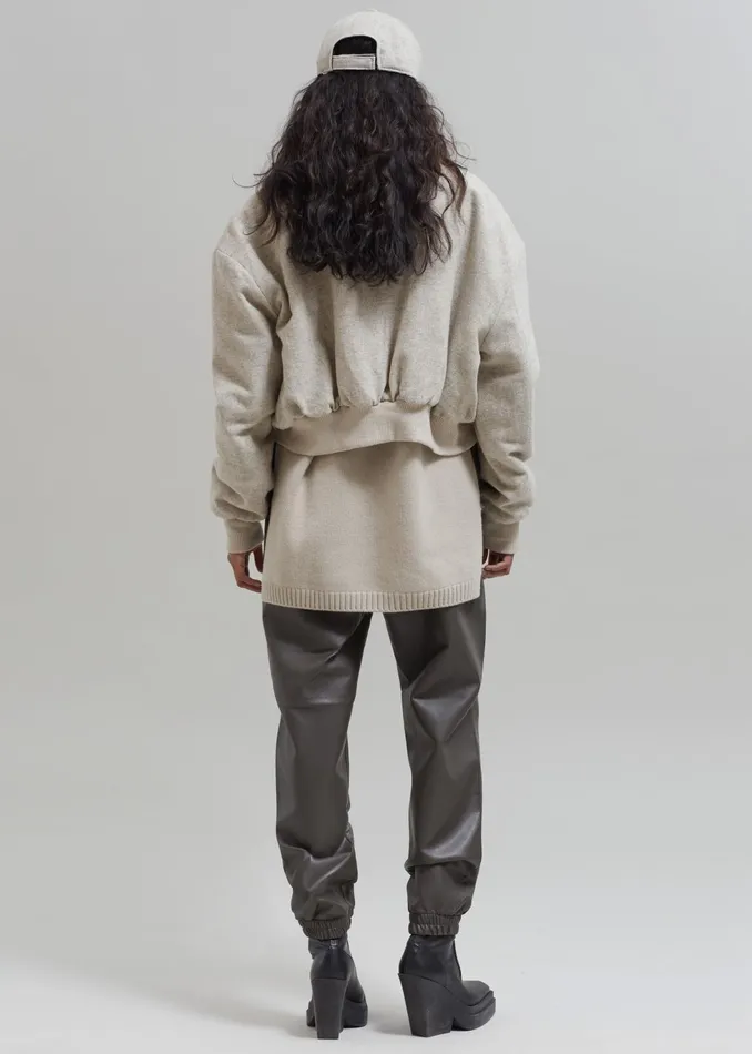 The Frankie Shop Outerwear Debbie Wool Bomber 8211 Taupe Melange 8211 Women