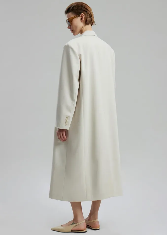 The Frankie Shop Outerwear Dex Double Breasted Coat 8211 Beige 8211 Women