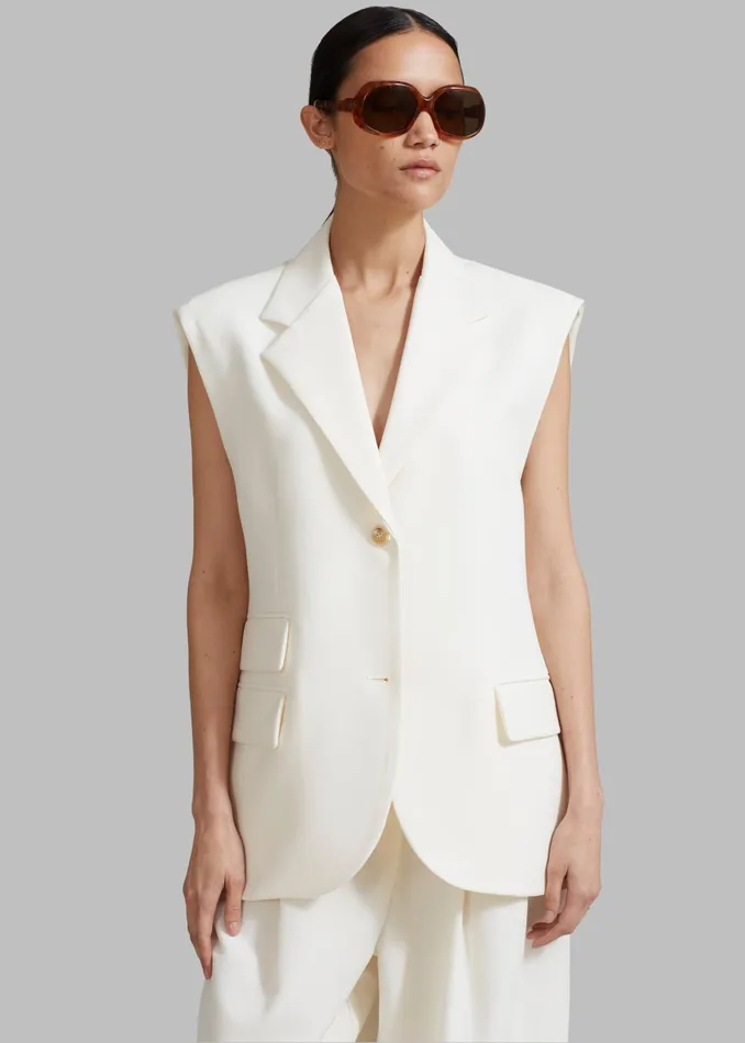 The Frankie Shop Outerwear Eloise Vest 8211 Cream 8211 Women