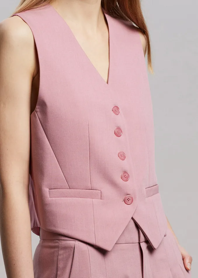 The Frankie Shop Outerwear Gelso Waistcoat 8211 Rose 8211 Women