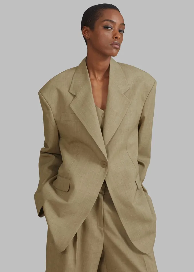 The Frankie Shop Outerwear Gladys Blazer 8211 Khaki 8211 Women