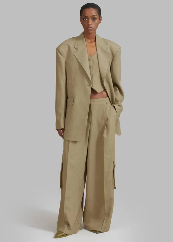 The Frankie Shop Outerwear Gladys Blazer 8211 Khaki 8211 Women