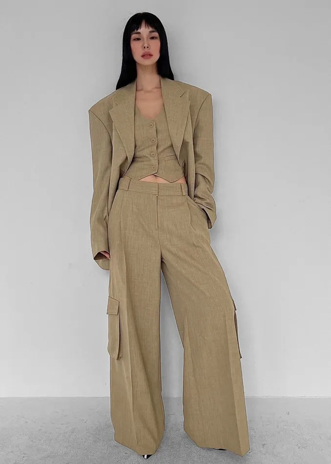 The Frankie Shop Outerwear Gladys Blazer 8211 Khaki 8211 Women