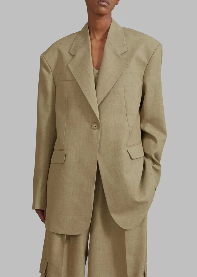 The Frankie Shop Outerwear Gladys Blazer 8211 Khaki 8211 Women