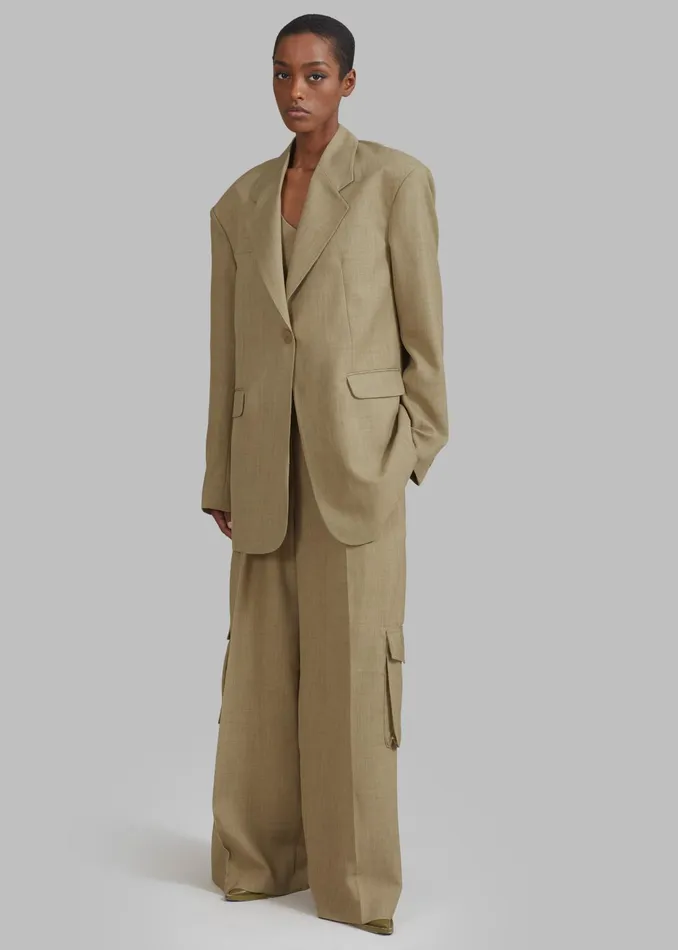 The Frankie Shop Outerwear Gladys Blazer 8211 Khaki 8211 Women
