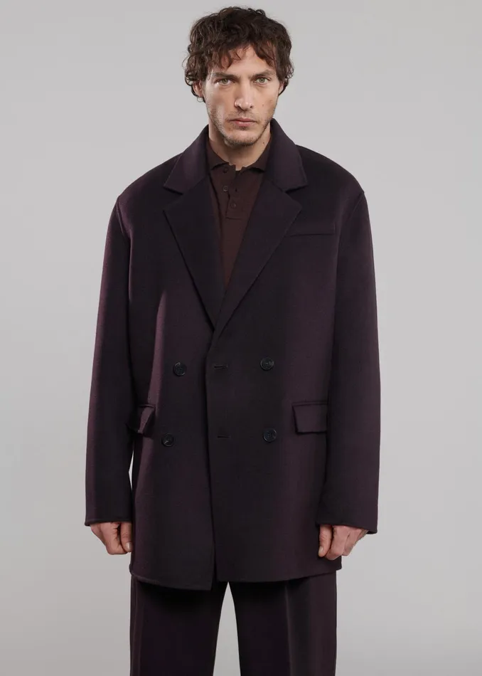 The Frankie Shop Outerwear Harry Wool Blazer 8211 Dark Plum 8211 Men