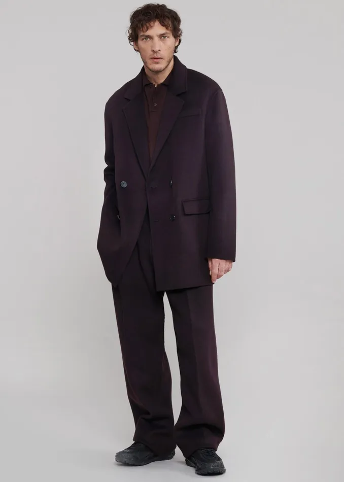The Frankie Shop Outerwear Harry Wool Blazer 8211 Dark Plum 8211 Men