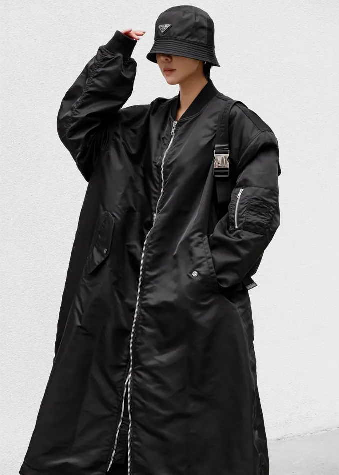 The Frankie Shop Outerwear Isaac Oversized Bomber Coat 8211 Black 8211 Women