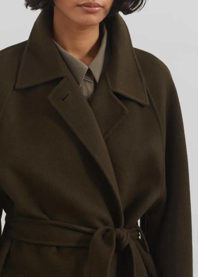 The Frankie Shop Outerwear Jalhay Oversized Wool Coat 8211 Khaki Brown 8211 Women