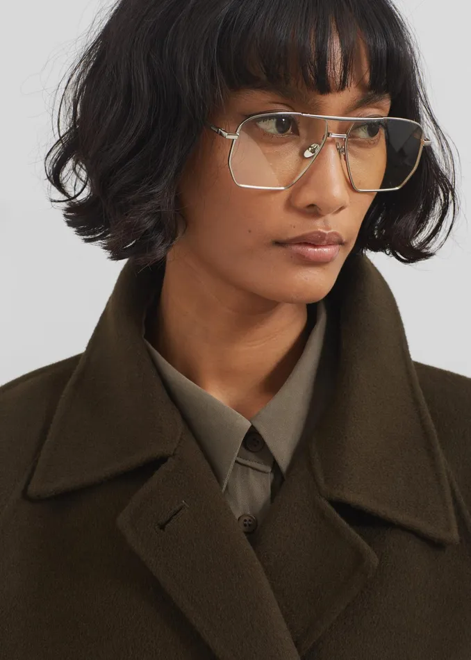The Frankie Shop Outerwear Jalhay Oversized Wool Coat 8211 Khaki Brown 8211 Women