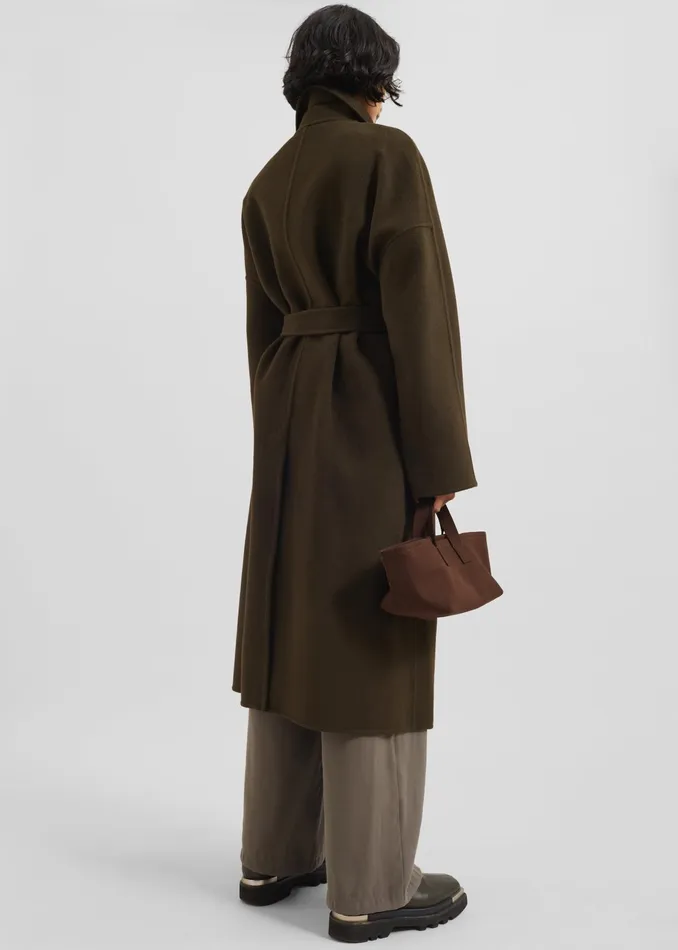 The Frankie Shop Outerwear Jalhay Oversized Wool Coat 8211 Khaki Brown 8211 Women
