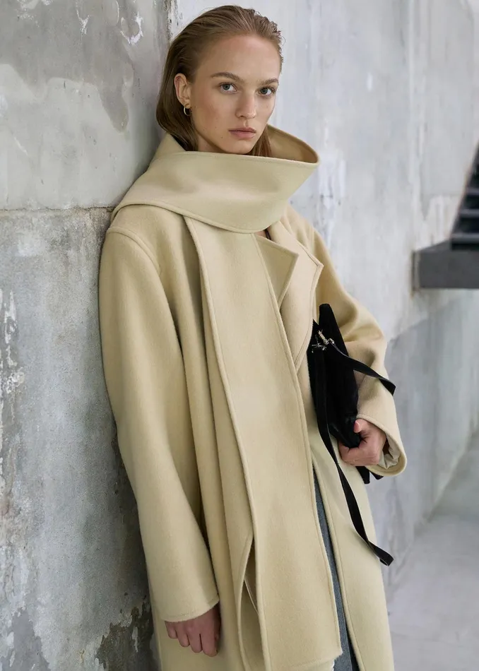 The Frankie Shop Outerwear Kiva Wool Coat 8211 Beige 8211 Women