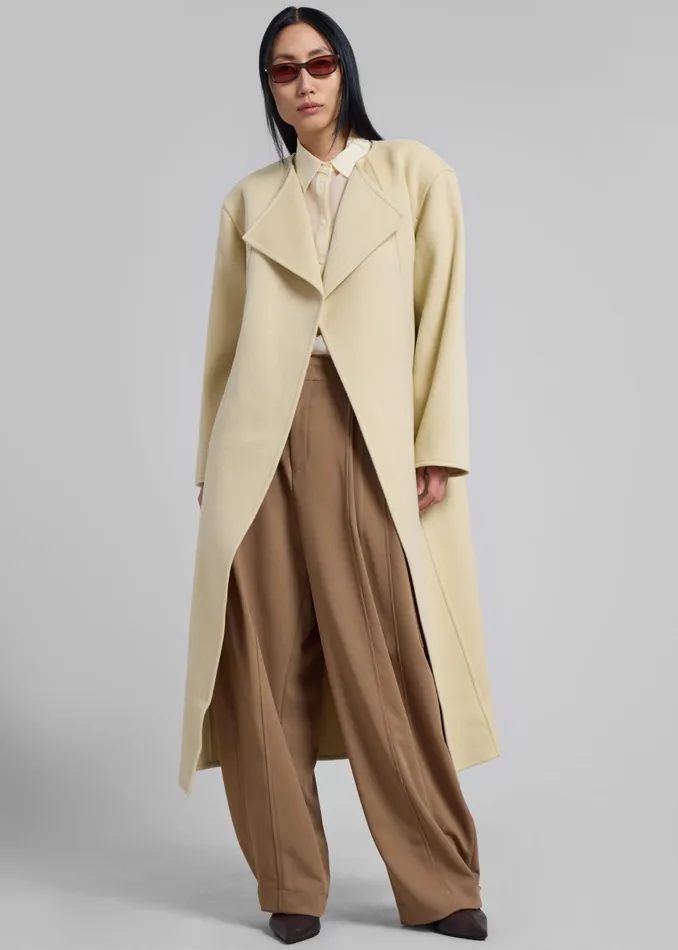 The Frankie Shop Outerwear Kiva Wool Coat 8211 Beige 8211 Women