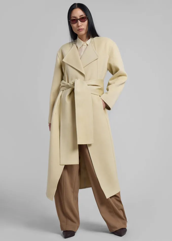 The Frankie Shop Outerwear Kiva Wool Coat 8211 Beige 8211 Women