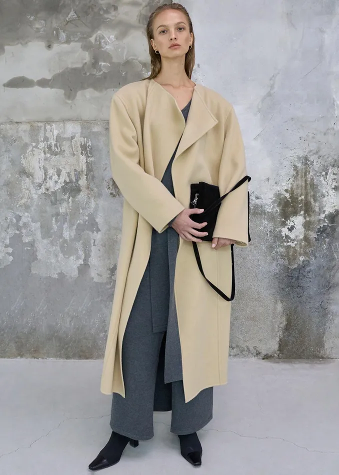 The Frankie Shop Outerwear Kiva Wool Coat 8211 Beige 8211 Women