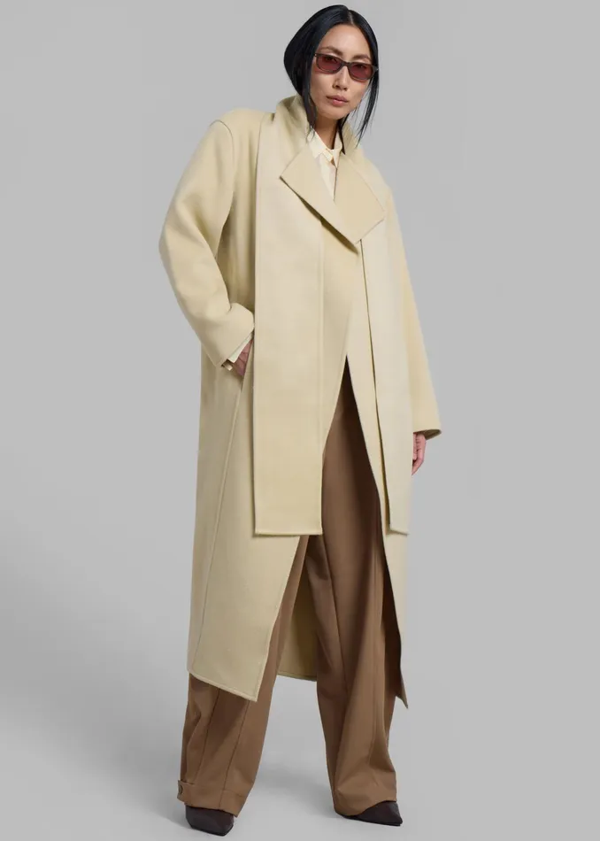 The Frankie Shop Outerwear Kiva Wool Coat 8211 Beige 8211 Women