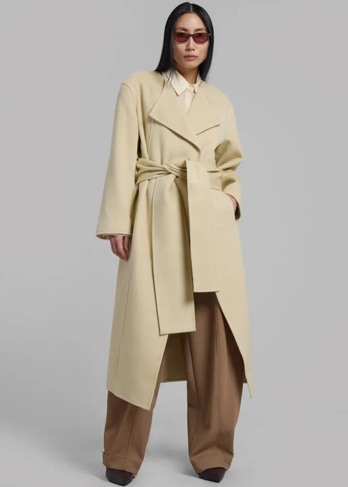 The Frankie Shop Outerwear Kiva Wool Coat 8211 Beige 8211 Women