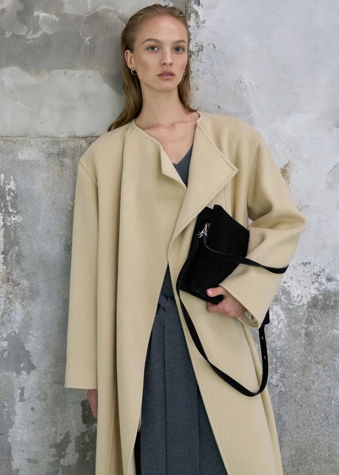 The Frankie Shop Outerwear Kiva Wool Coat 8211 Beige 8211 Women