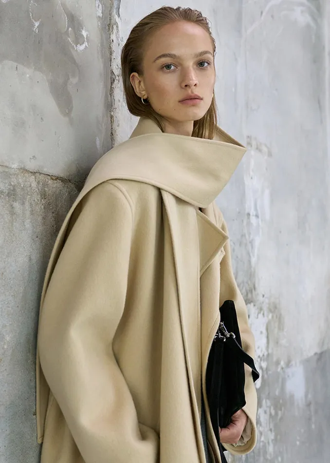 The Frankie Shop Outerwear Kiva Wool Coat 8211 Beige 8211 Women