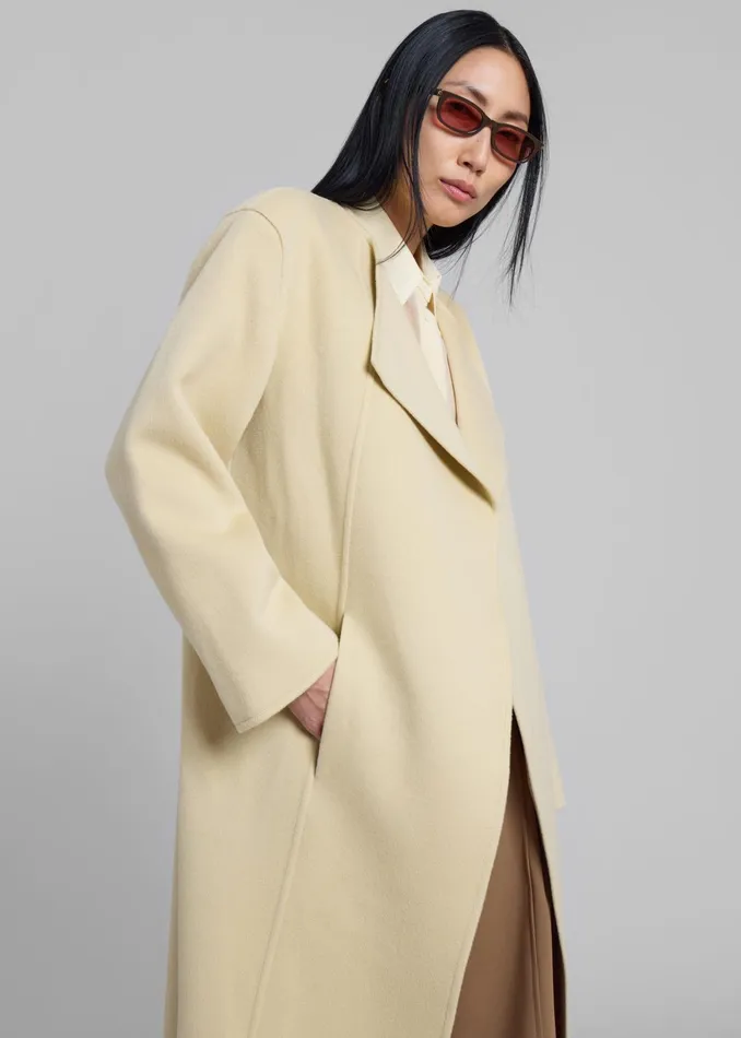 The Frankie Shop Outerwear Kiva Wool Coat 8211 Beige 8211 Women