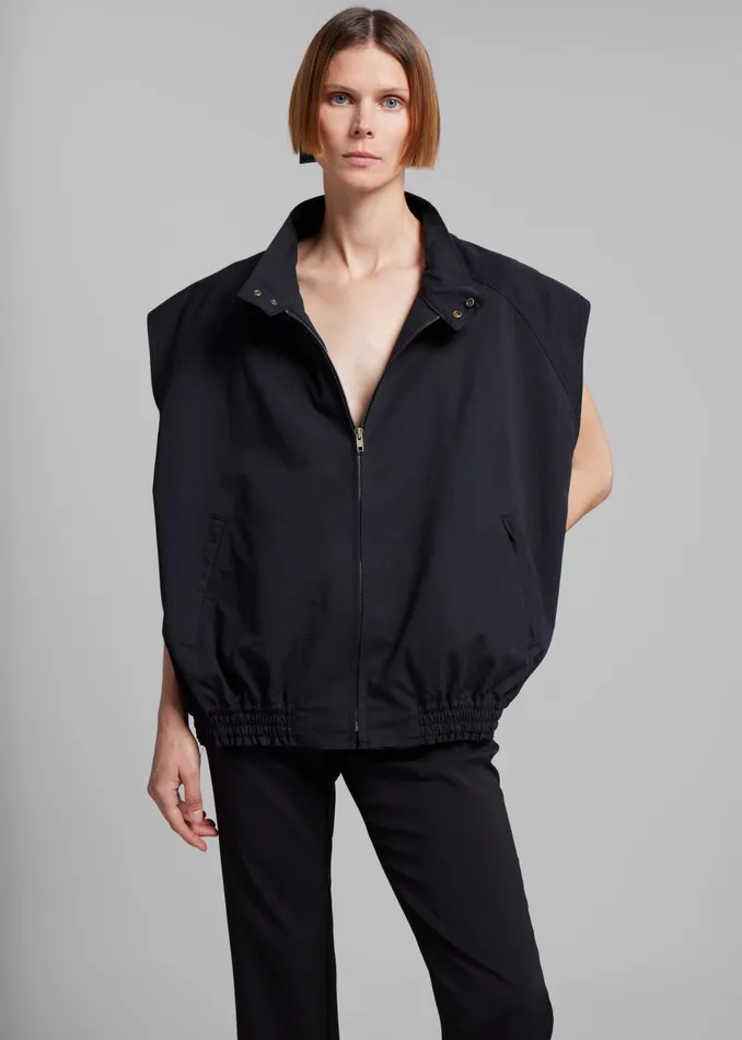 The Frankie Shop Outerwear Lance Sleeveless Bomber Jacket 8211 Black 8211 Women