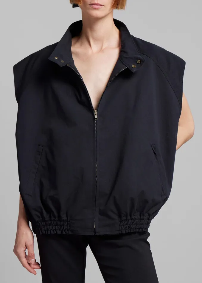 The Frankie Shop Outerwear Lance Sleeveless Bomber Jacket 8211 Black 8211 Women