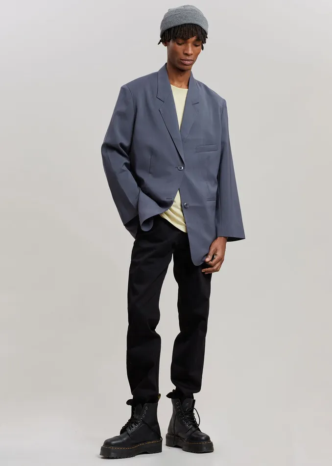 The Frankie Shop Outerwear Notch Lapel Blazer 8211 Graphite 8211 Women