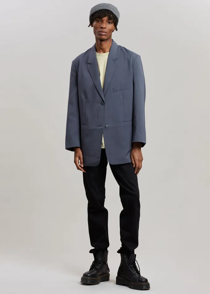The Frankie Shop Outerwear Notch Lapel Blazer 8211 Graphite 8211 Women