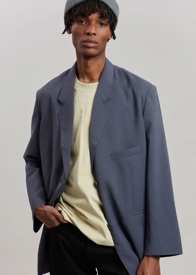 The Frankie Shop Outerwear Notch Lapel Blazer 8211 Graphite 8211 Women