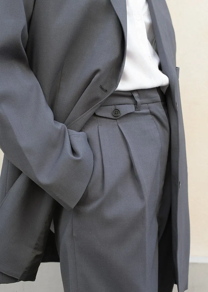 The Frankie Shop Outerwear Notch Lapel Blazer 8211 Graphite 8211 Women