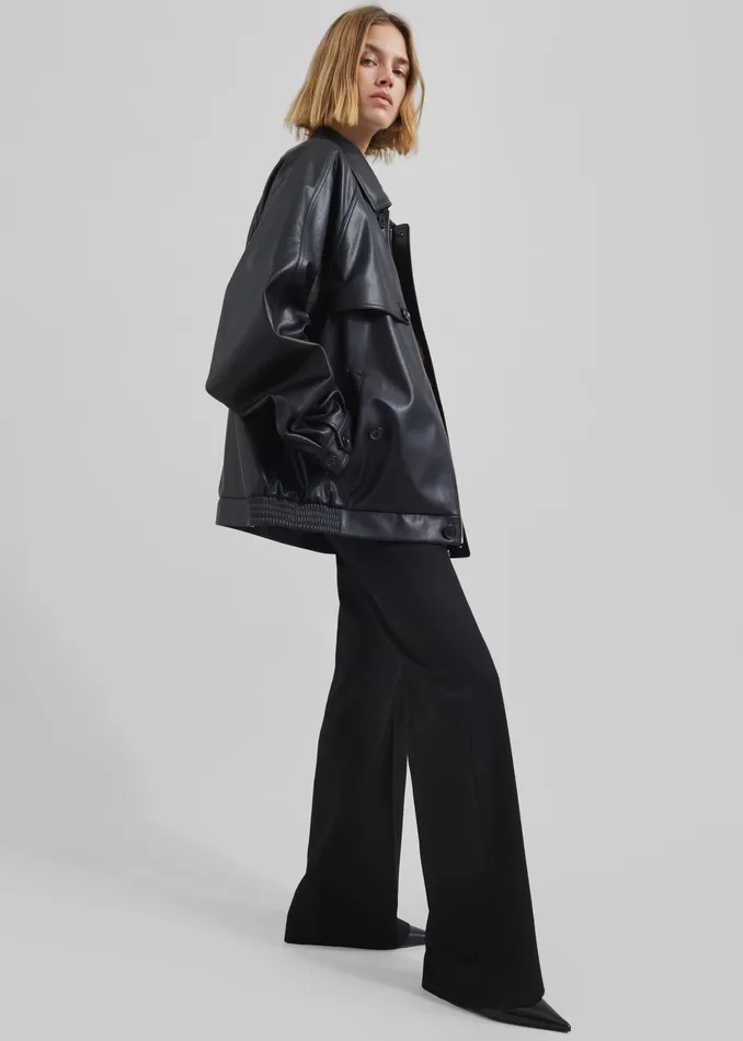 The Frankie Shop Outerwear Roisin Faux Leather Jacket 8211 Black 8211 Women