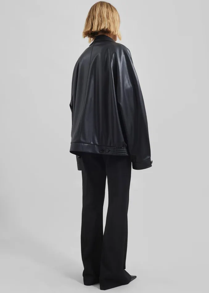 The Frankie Shop Outerwear Roisin Faux Leather Jacket 8211 Black 8211 Women