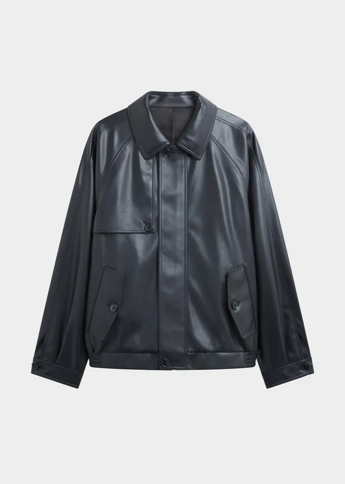 The Frankie Shop Outerwear Roisin Faux Leather Jacket 8211 Black 8211 Women