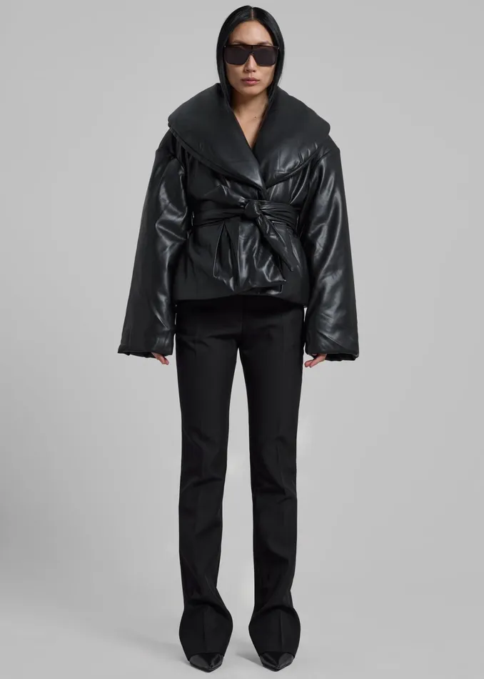 The Frankie Shop Outerwear Rotate Belted Puffer Jacket 8211 Black 8211 Women