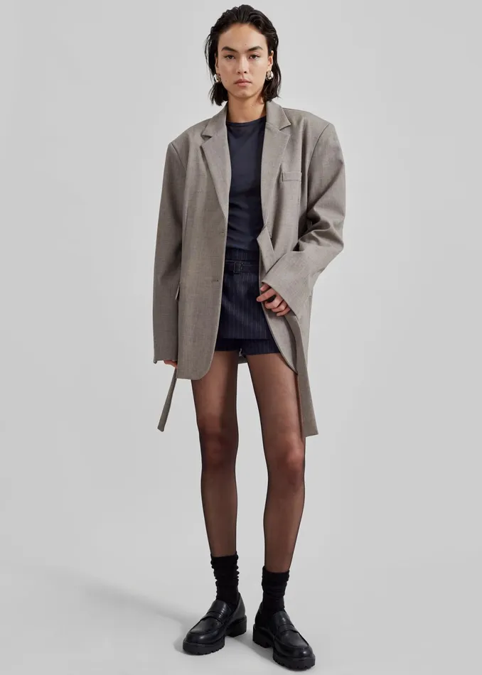 The Frankie Shop Outerwear Whiteney Tie Up Blazer 8211 Beige 8211 Women