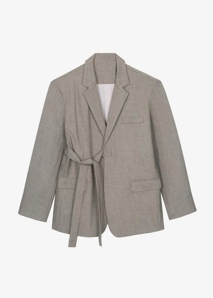 The Frankie Shop Outerwear Whiteney Tie Up Blazer 8211 Beige 8211 Women