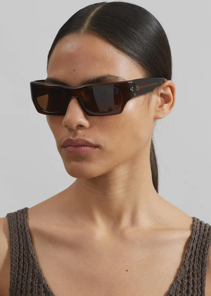 The Frankie Shop Port Tanger Kerewan Sunglasses 8211 Bunaa AcetateTobacco Lens 8211 WomenMen