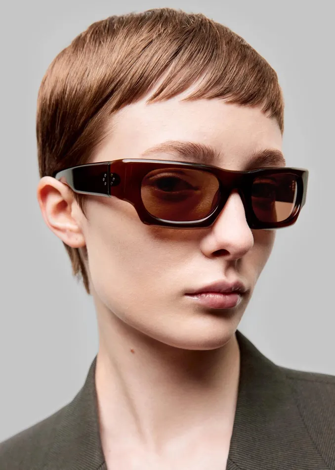 The Frankie Shop Port Tanger Kerewan Sunglasses 8211 Bunaa AcetateTobacco Lens 8211 WomenMen