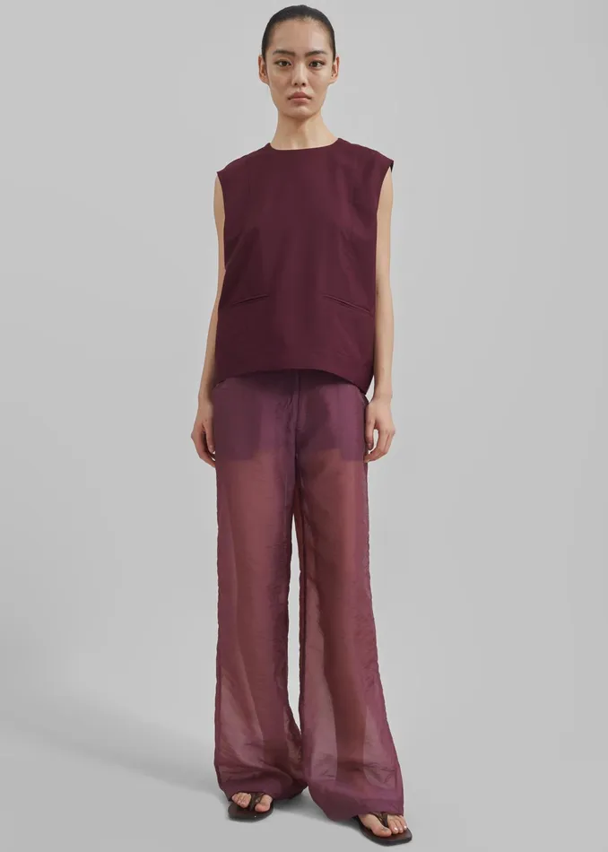 The Frankie Shop Tops Beaune Sleeveless Top 8211 Burgundy 8211 Women