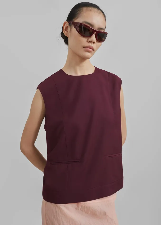 The Frankie Shop Tops Beaune Sleeveless Top 8211 Burgundy 8211 Women