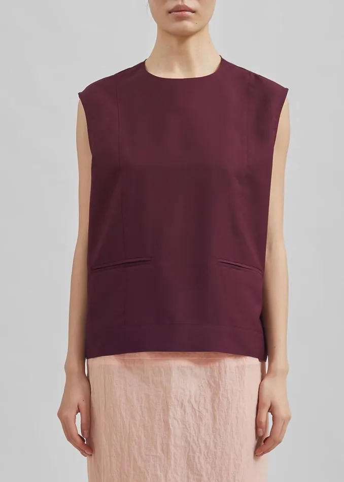 The Frankie Shop Tops Beaune Sleeveless Top 8211 Burgundy 8211 Women