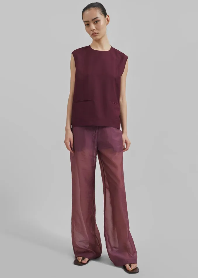 The Frankie Shop Tops Beaune Sleeveless Top 8211 Burgundy 8211 Women