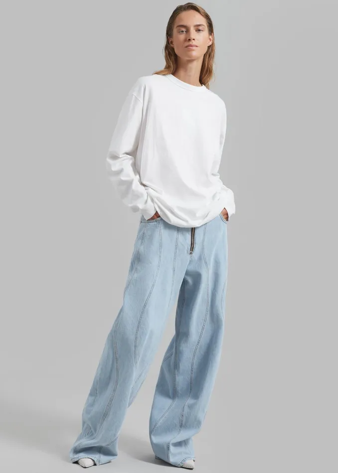 The Frankie Shop Tops Bennett Long Sleeves Tee 8211 Ivory 8211 Women