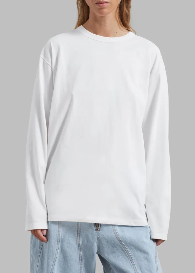 The Frankie Shop Tops Bennett Long Sleeves Tee 8211 Ivory 8211 Women