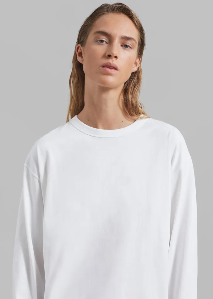 The Frankie Shop Tops Bennett Long Sleeves Tee 8211 Ivory 8211 Women