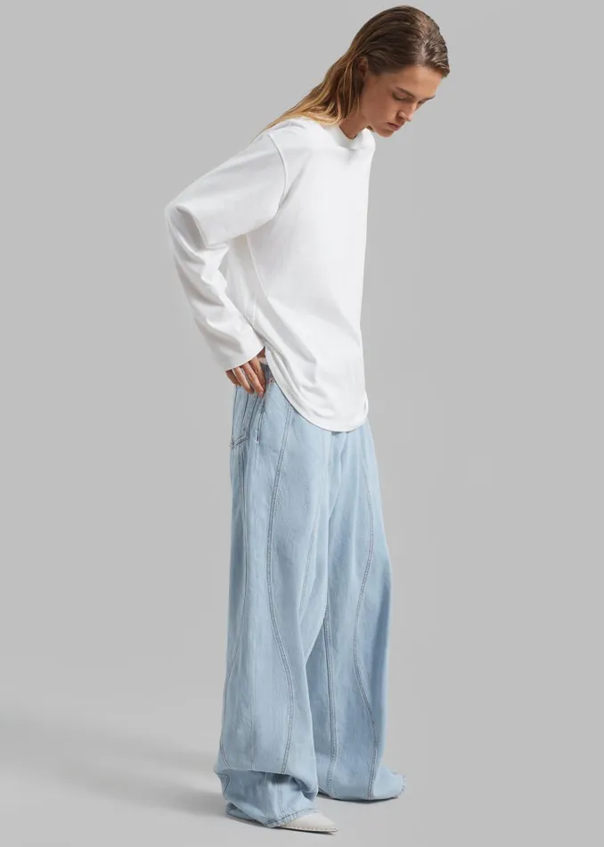 The Frankie Shop Tops Bennett Long Sleeves Tee 8211 Ivory 8211 Women