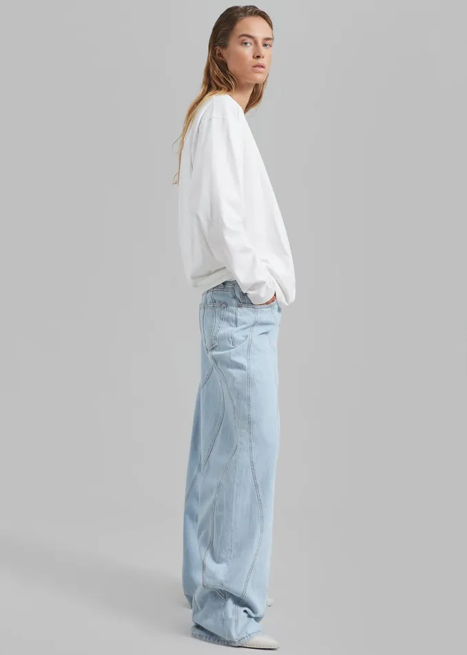 The Frankie Shop Tops Bennett Long Sleeves Tee 8211 Ivory 8211 Women