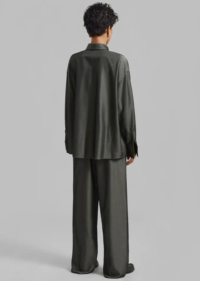 The Frankie Shop Tops Ethel Shirt 8211 Peacock 8211 Women