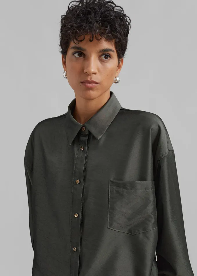 The Frankie Shop Tops Ethel Shirt 8211 Peacock 8211 Women