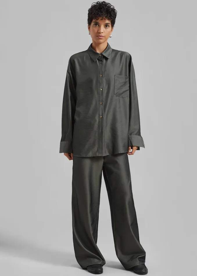 The Frankie Shop Tops Ethel Shirt 8211 Peacock 8211 Women